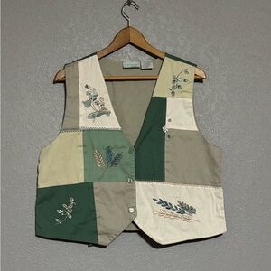 Patchwork Vest with Embroidered Details